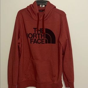 Red north face hoodie